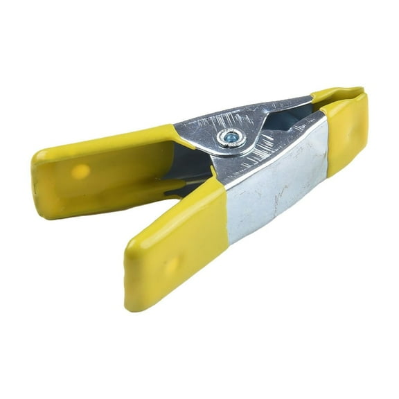 1Pc 2/4 Inch Metal Heavy Duty Spring Clamps Crocodile Clip Red Rubber Tips Tool Clips Grip Holder Home Improvement Hardware Yellow Smile Home