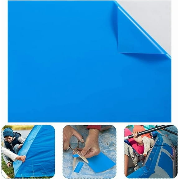 1Pc 2.8 ft x 8.2 ft Extra Large Pool Liner Repair PatchBlue Self Adhesive Vinyl Pool Patch Repair Kit for Swimming Pools Inflatable Boat Products( Blue)