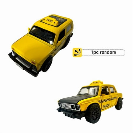 1Pc 2 Designs Random Alloy Car Taxi Model Metal Pull-Back Simulation 12.5*5.2cm Double Doors Toy Car With Trunk
