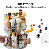 1Pc 2-Tier Large Lazy Susan Rotating Turntable Organizer, for Kitchen, Pantry, Cabinet, Dining Table, Fridge, Countertop，Vanity, Spinning Food Storage Container for Spices, Condiments, Clear