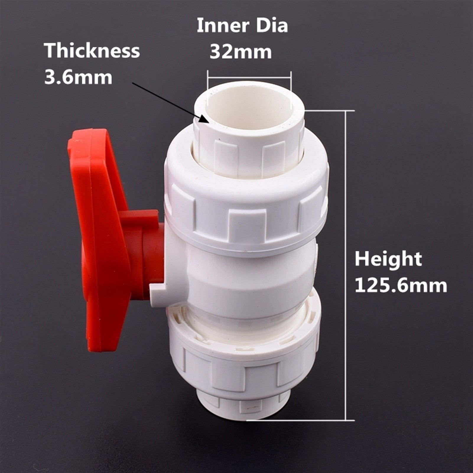 1Pc 20/25/32/40/50mm PVC Pipe Union Ball Valve Garden Irrigation Water Pipe Connector Aquarium