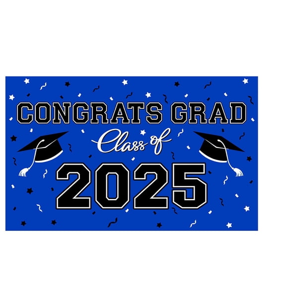 1Pc 2026 Graduation Decorations,Congrats Grad Door Banner College/High School Decorations,for Party Decoration Grad Wall Banner Table Photo Backdrop Party Decor Blue