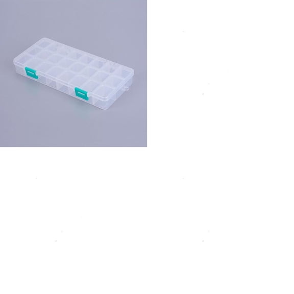 1Pc 24 Grids Organizer Storage Case 3x2.5cm Compartment Plastic Grid Bead Containers Adjustable Dividers Boxes Rectangle White with Lids