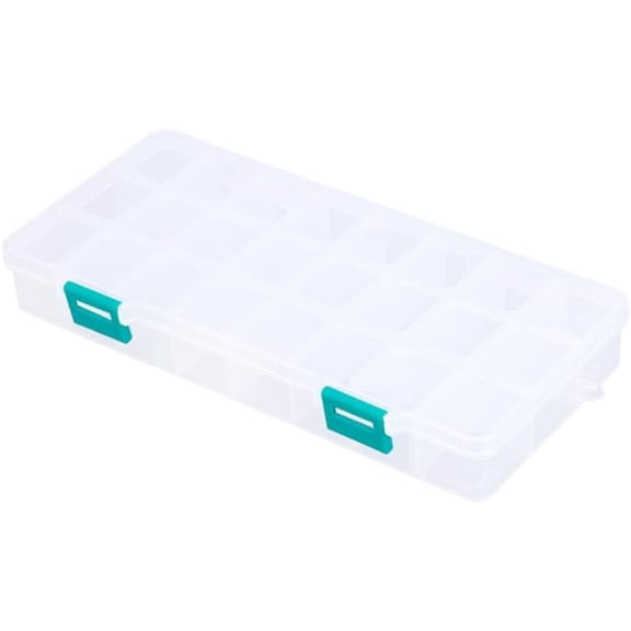 1Pc 24 Grids Organizer Storage Plastic Grid Bead Containers Adjustable Dividers Boxes Rectangle White 21.8x11x3cm
