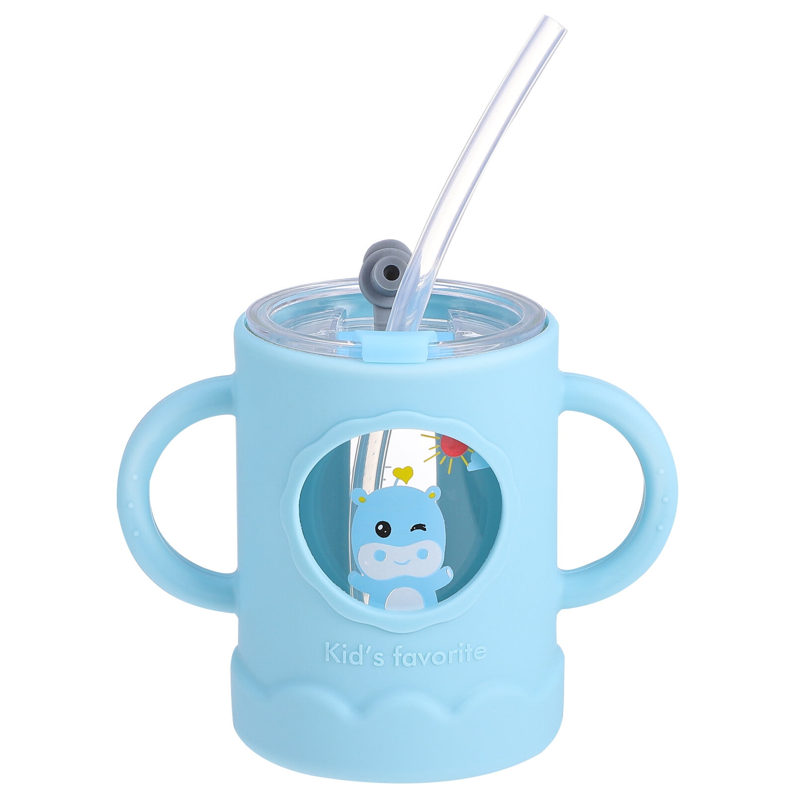 1Pc 250ml Measuring Straw Cup Breast Milk Container Children Milk Cup