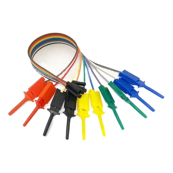 1Pc 25Cm Logic Analyzer Cable Test 10 Needle Hook Clamp Kit 5 Color Probe Testing Electrical Equipment High Efficiency Female Head Fangkenuo