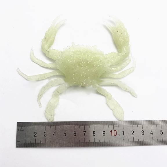 1Pc 25Mm Fishing Crab Lure 3D Simulation Crab Bait Artificial Bait Soft Bait Bass Wrasse Cod Sea Fishing Hook Tackle Tool Luminous Fangkenuo