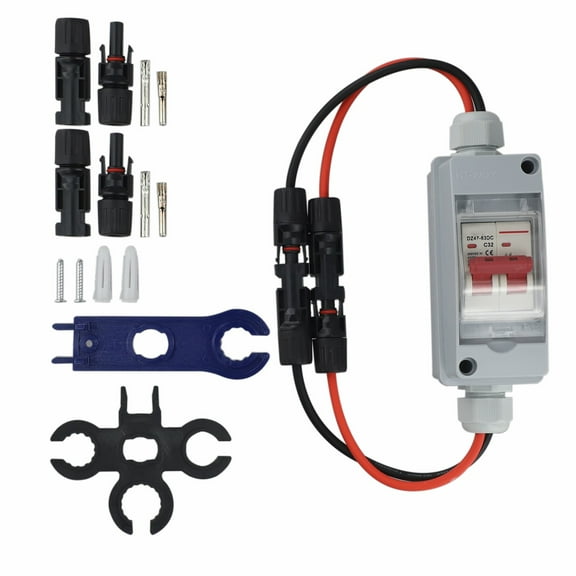 1Pc 2P 32A 500V Photovoltaic Dc Circuit Breaker Solar Junction Distribution Box
