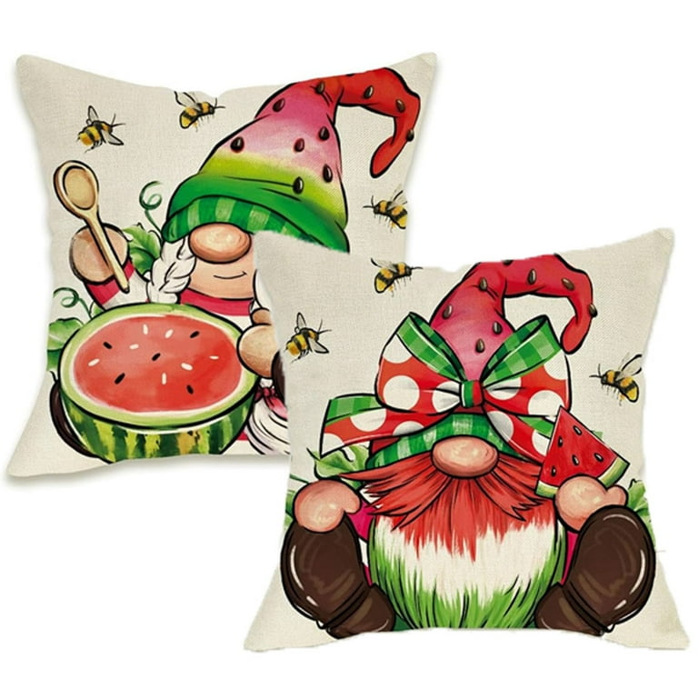1Pc 2Pcs 4Pcs Gnome Decorative Throw Pillow Covers Porch Patio Outdoor Pillowcase Bee Seasonal Sofa Couch Cushion Case Home Decor 16x16inch 18x18inch 20x20inch Walmart