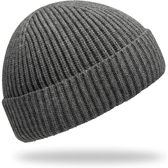 1Pc/2Pcs Beanie Hat Roll-up Edge, Fisherman Ski Winter Warm Knit Caps Unisex