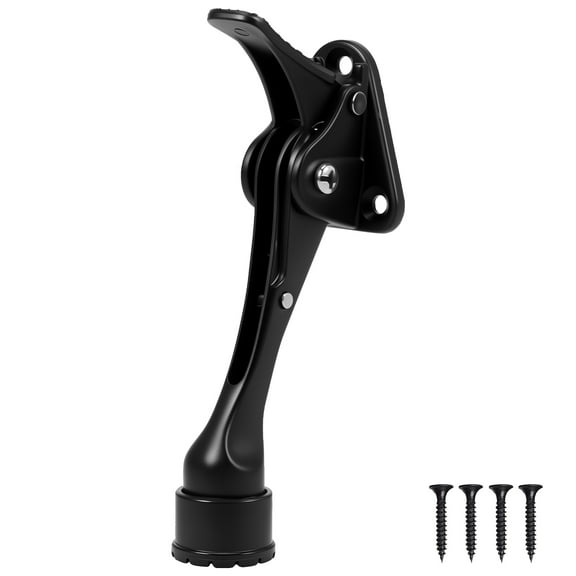 1Pc/2Pcs Kickdown Door Stopper 5 Inch One Touch Adjustable Height Door Stop Zinc Alloy Door Stopper with Rubber Tip Heavy Duty Kick Down Doorstop for The Bottom of Door