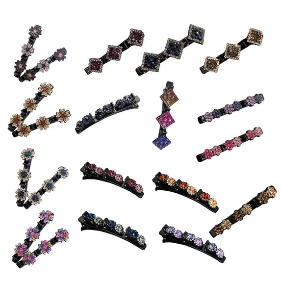 1Pc/2Pcs Korean Style Elegant Tight Side Bang Clip Shiny Rhinestone Double Layer Hairpin Hair Accessories,H