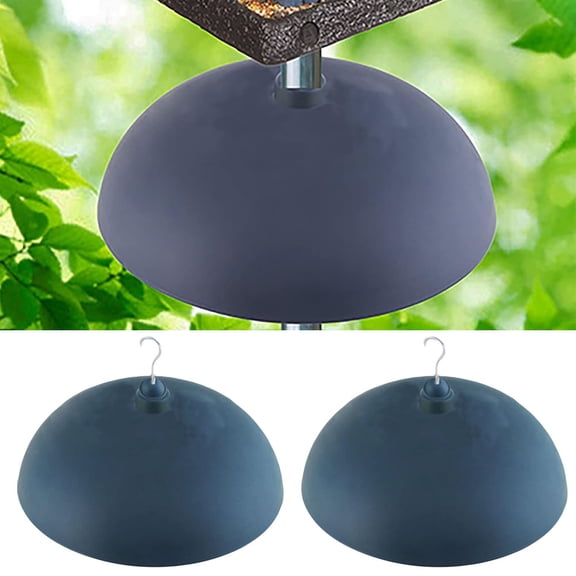 1Pc/2Pcs Two-Way Squirrel Baffle: Protects Bird Feeders, Hang or Pole Mount (pole sold separately). Adjustable to Fit Poles .5" to 1.25". Large Resin Baffle (15.75 diameter, Gray)