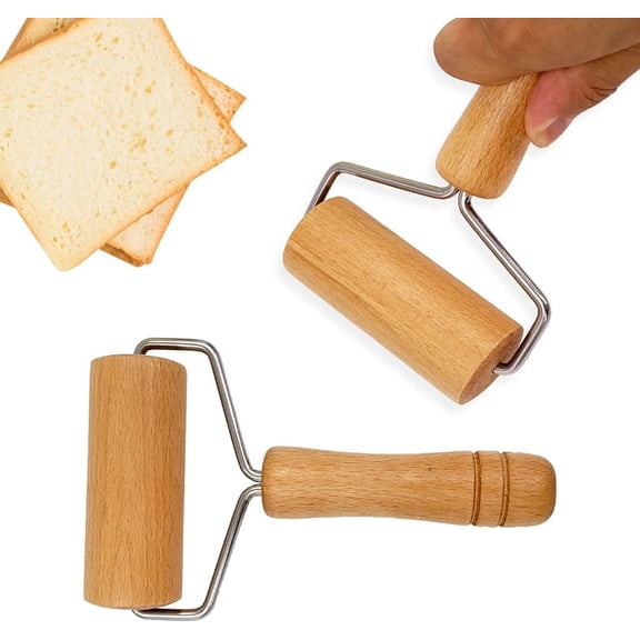 1Pc/2Pcs Wood Pastry Pizza Roller, Pizza Dough Roller,Rolling Pins for Baking,Wooden Dough Roller,T-Shape Non-Stick Pizza Pastry Roller for Home Kitchen Cake Baking Cooking Pizza Cookies