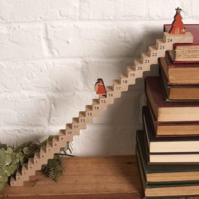 1Pc/2Pcs Wood Stairs Climbing Christmas Advent Calendar Santa's Staircase Countdown Calendar Interactive Climbing Stair Toy for Holiday Decor