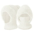 thumbnail image 1 of 1Pc 3 in 1 Beanie Hat for Women - 3 in 1 Beanie Hat with Scarf and Mask,Women's Knit Beanie Hat Plush Lined Winter Ski Windproof Scarf Mask Set,Snow Caps Plush Earmuff Skull Hats with Pompom,B, 1 of 9