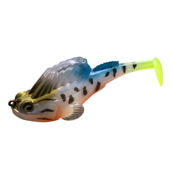 1Pc 3.15" 1/2oz Pre-Rigged Goby Swimbait Weedless Soft Fishing Lures for Bass - Wild Firetiger