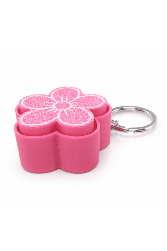 1Pc 3.9cm Flower Clicker Fidget Keychain, Eco-Friendly PLA 3D Printed Charm, Stress Relief EDC Accessory
