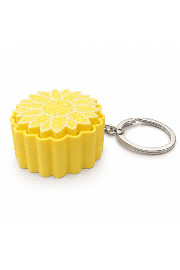 1Pc 3.9cm Flower Clicker Fidget Keychain, Eco-Friendly PLA 3D Printed Charm, Stress Relief EDC Accessory