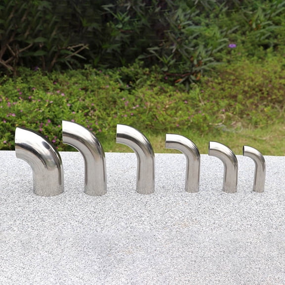 1Pc 32/38/51Mm Stainless Steel Thin Pipe Exhaust Pipe Elbow 90 Degree Elbow Accessories Pipeline Installation Repair Parts 18660