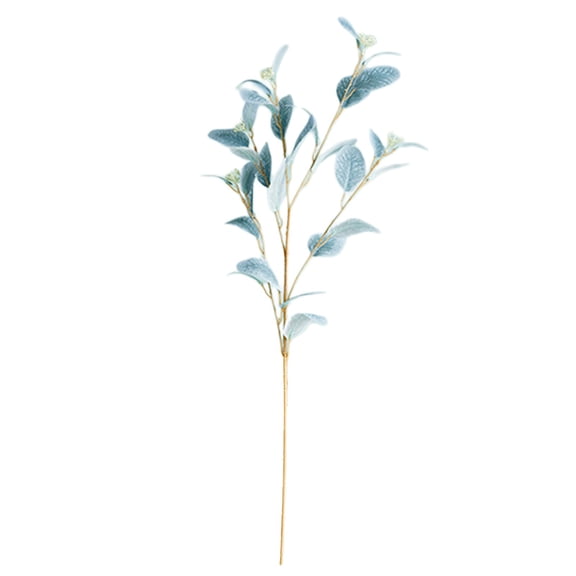 1Pc 34.25" Faux Greenery Stems, 5-Branch Artificial Sage Green Eucalyptus Branch, Living Room Decor