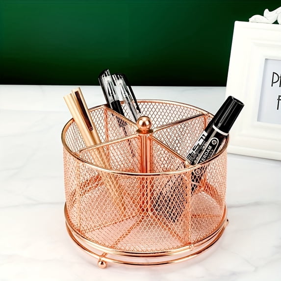 1Pc 360° Rotating Desktop Storage Rack with 5 Compartments, Multi ...