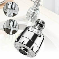 1Pc 360° Rotation Kitchen Sink Aerator Faucet Head, High Pressure Kitchen Faucet Sprayer Head Attachment, Booster Shower and Water Saving Faucet for Kitchen, Silver