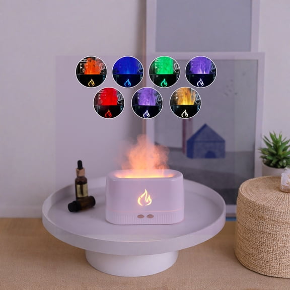 1Pc 3D Flame Aromatherapy Diffuser, Usb Powered Home Essential Oil Humidifier With Colorful Led Light, Desktop Air Freshener Sprayer For Bedroom Office Living Room