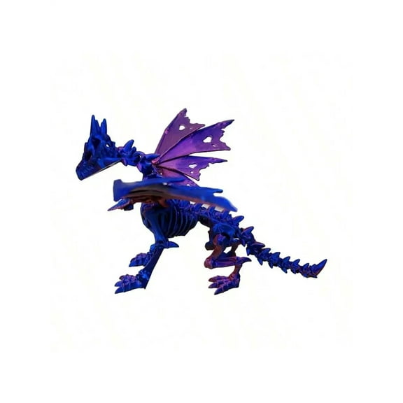 1Pc 3D Printed Dragon Skeleton With Movable Joints - Versatile Indoor/Outdoor Decor, Animal Model Ornament Dragon Figurin