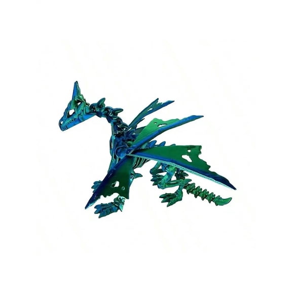 1Pc 3D Printed Dragon Skeleton With Movable Joints - Versatile Indoor/Outdoor Decor, Animal Model Ornament Dragon Figurin