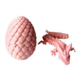 thumbnail image 1 of 1Pc 3D Printed Mystery Dragon with Egg Set Articulated Movable Joint Figure in Pink for Creative Desk Decoration Gift, 1 of 2