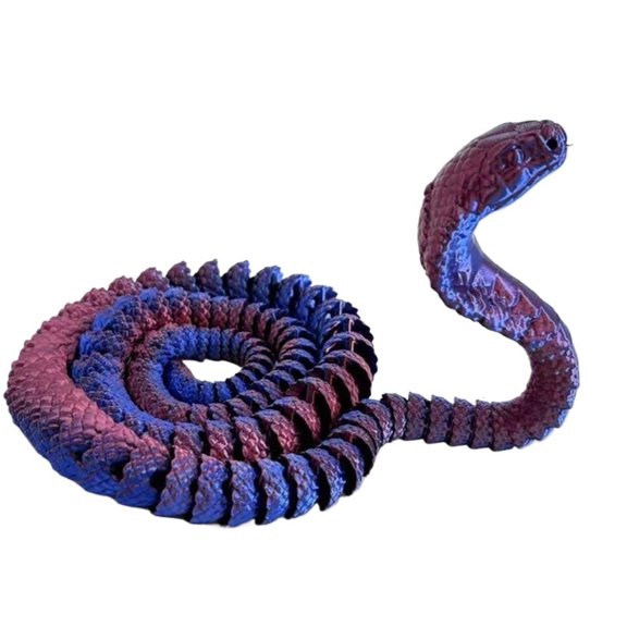 1Pc 3D Printed Snake Toy Ornaments Fish Tank Landscaping Fully Articulated Movable Internet Creative Decompression Toy