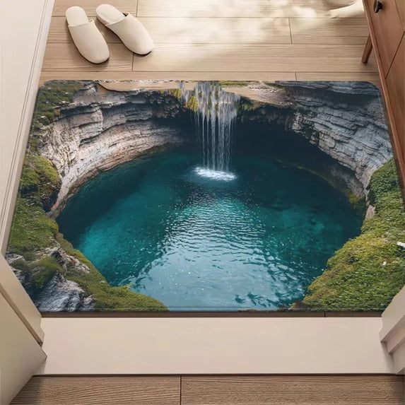 1Pc 3D Visual Indoor Door Mat - Durable, Non-Slip, Water-Absorbent, Easy To Clean - For Home Entryway, Bathroom, Kitchen, Living Room, Bedroom, Hallway, Indoor Floors, Outdoor