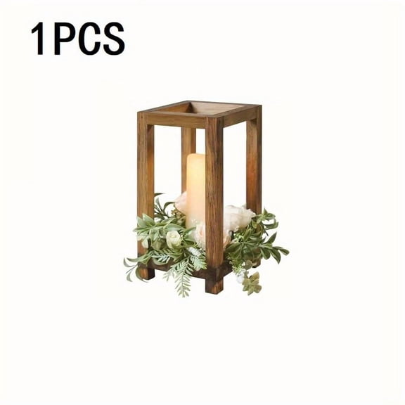 1Pc Or 3Pcs Rustic Wooden Lantern Wedding Centerpieces for tables, 5.47” x 5.5“ x 10.59“ Vintage Farmhouse Table Centerpieces for Wedding Decorations, Lanterns Decorative Indoor, Home Ambiance