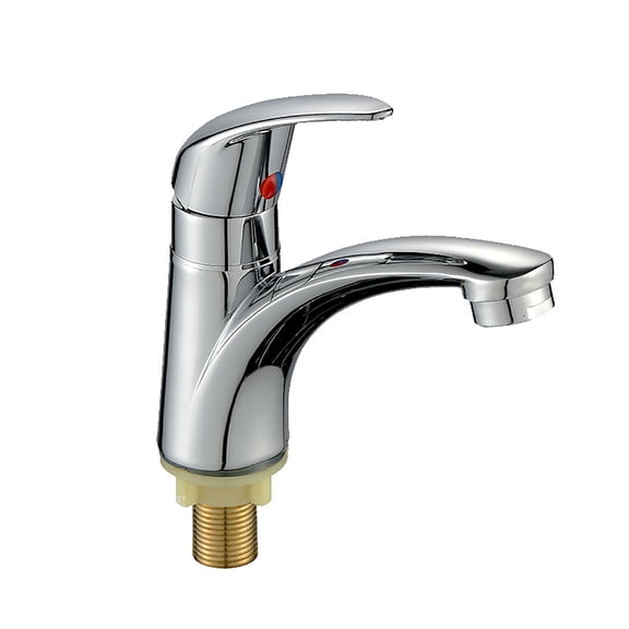 1Pc 4.7" Single Cold Water Faucet, Single Lever Basin Tap, Polished Chrome Zinc Alloy Lavatory Faucet with G1/2 Thread for Laundry Utility Sink