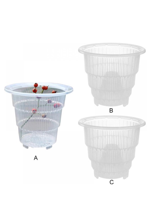 1Pc 4" Clear Plastic Orchid Pots With Holes,Flower Pot Succulent Plants Fleshy Plants Container Garden Decor