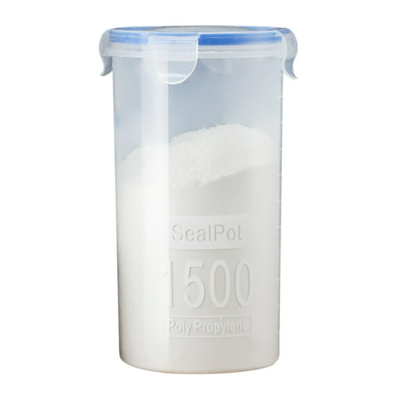 1Pc 4 Different Sizes Cereal Containers Storage Set, Fits Grains and Dried Foods, Airtight Cereal Container, Plastic Storage Container Leakproof Cereal Canisters with Buckle Lids(Clear3,3.9x3.9x7.5")