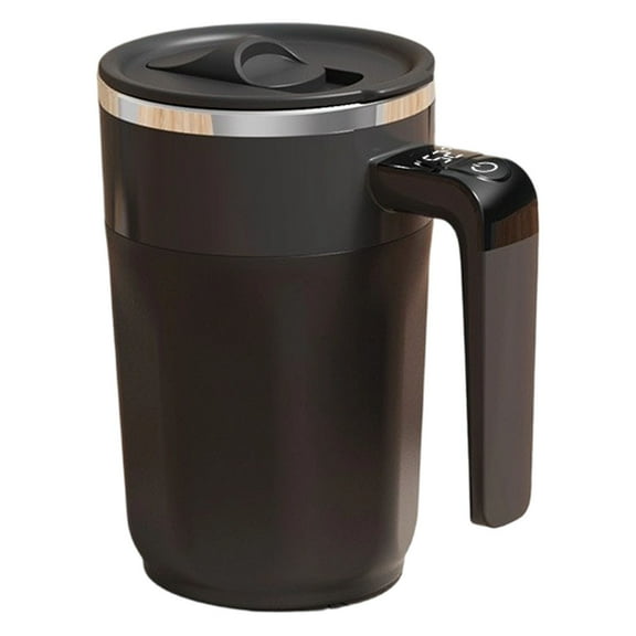 1Pc 400ML Self Stirring Coffee Mug Self Heating Coffee Cup Fully Automatic Rechargeable Magnetic Mixing Cup with Touch-Sensitive LCD Temperature Display for Stirring Coffee, Etc(Black,3.4x2.7x5.5")