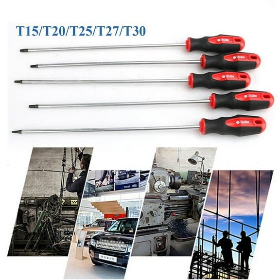 1Pc 400Mm Extra Long Torx Screwdriver Magnetic Screw Drive Home Repair Tools Middle Hole Extended Hexagon Socket Screwdriver T25 Smile Home