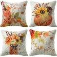 thumbnail image 1 of 1Pc/4Pcs Fall Decor Pillow Covers 18x18Inch Pumpkin Maple Leaves Sunflower Vase Fall Outdoor Throw Pillows Covers Autumn Farmhouse Thanksgiving Decorative Cushion Case for Couch Sofa, 1 of 7