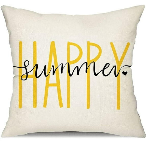 1Pc/4Pcs Summer Pillow Covers Watercolor Daisy Throw Pillow Covers Hello Sunshine Summer Outdoor Decor Cushion Case Decoration for Home Couch Chair Sofa, 16x16inch/18x18inch/20x20inch