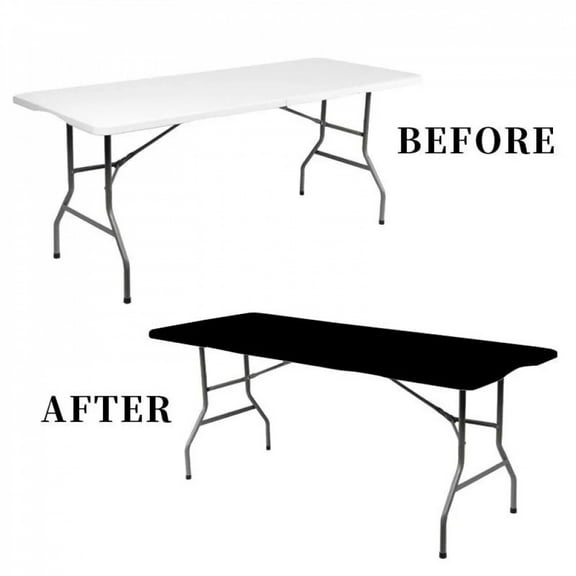 1Pc 4ft 6ft 8ft Spandex Table Cover, Stretch Fabric Table Top Cover, Washable Elastic Universal Rectangle Tablecloth