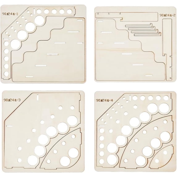 1Pc 5-Layer 24-Hole Triangle Wooden Paint Rack Pigment Organizer Holder for Paint Tool Storage Antique White 19x27.5x17cm Inner Diameter: 0.6cm~2.6cm