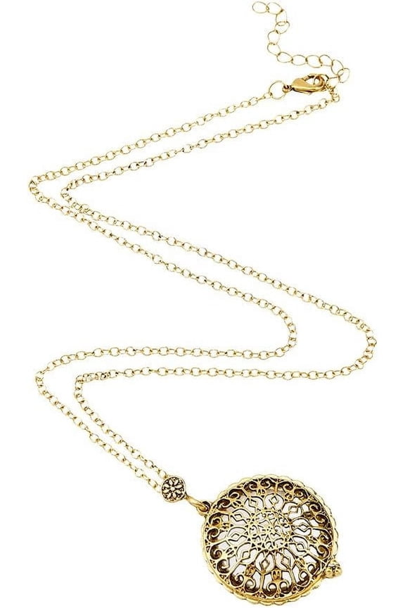 1Pc 5 x Magnifying Glass Necklace Portable Presbyopia Glasses forLabel Menu Reading Vintage Monocle Pendant Necklace with Metal Flip Flop Creative Christmas Decoration