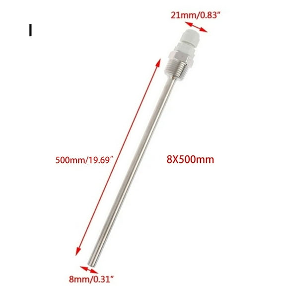 1Pc 50Mm-500Mm Stainless Steel Thermowell Temperature Sensor Shell Blind Tube Probe Water Tank Protective Shell