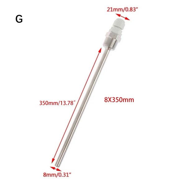 1Pc 50Mm-500Mm Stainless Steel Thermowell Temperature Sensor Shell Blind Tube Probe Water Tank Protective Shell
