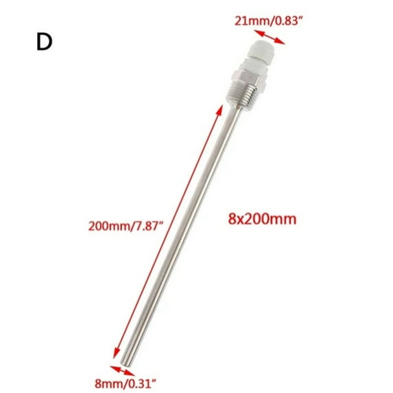 1Pc 50Mm-500Mm Stainless Steel Thermowell Temperature Sensor Shell Blind Tube Probe Water Tank Protective Shell