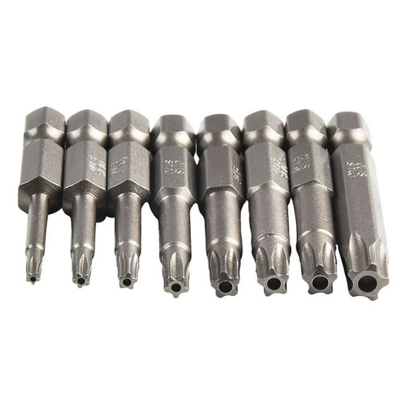 1Pc 50Mm Torx Screwdriver Bit 1/4 Hex Shank Magnetic Five-Point Torx Screwdriver Bit With Hole T8-T40 Screw Driver Bit Hand Tool T30 Smile Home