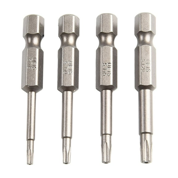 1Pc 50Mm Torx Screwdriver Bit 1/4 Hex Shank Magnetic Five-Point Torx Screwdriver Bit With Hole T8-T40 Screw Driver Bit Hand Tool T8 Smile Home