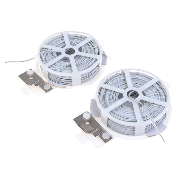 1Pc (50m) White Multi-Function Sturdy Garden Plant Twist Tie with Coated Wire AL